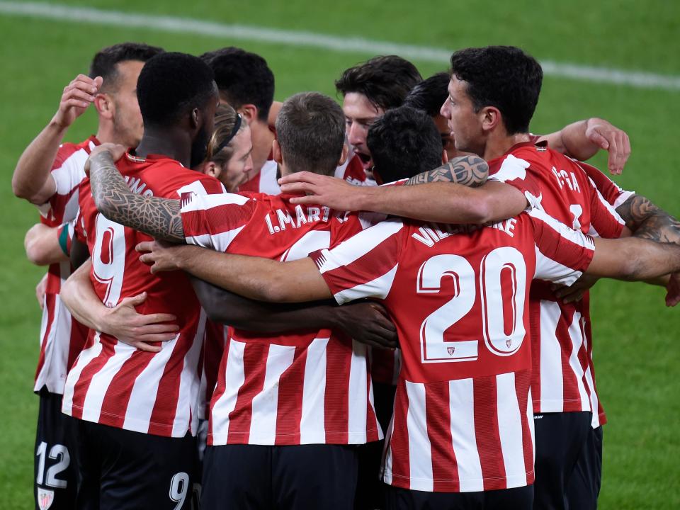 <p>Athletic Club celebrate a goal by Inaki Williams</p> (Getty Images)