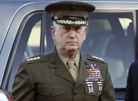 U.S. Marine Corps four-star general James Mattis arrives to address at the pre-trial hearing of Marine Corps Sgt. Frank D. Wuterich at Camp Pendleton, California U.S in a March 22, 2010 file photo. REUTERS/Mike Blake/Files