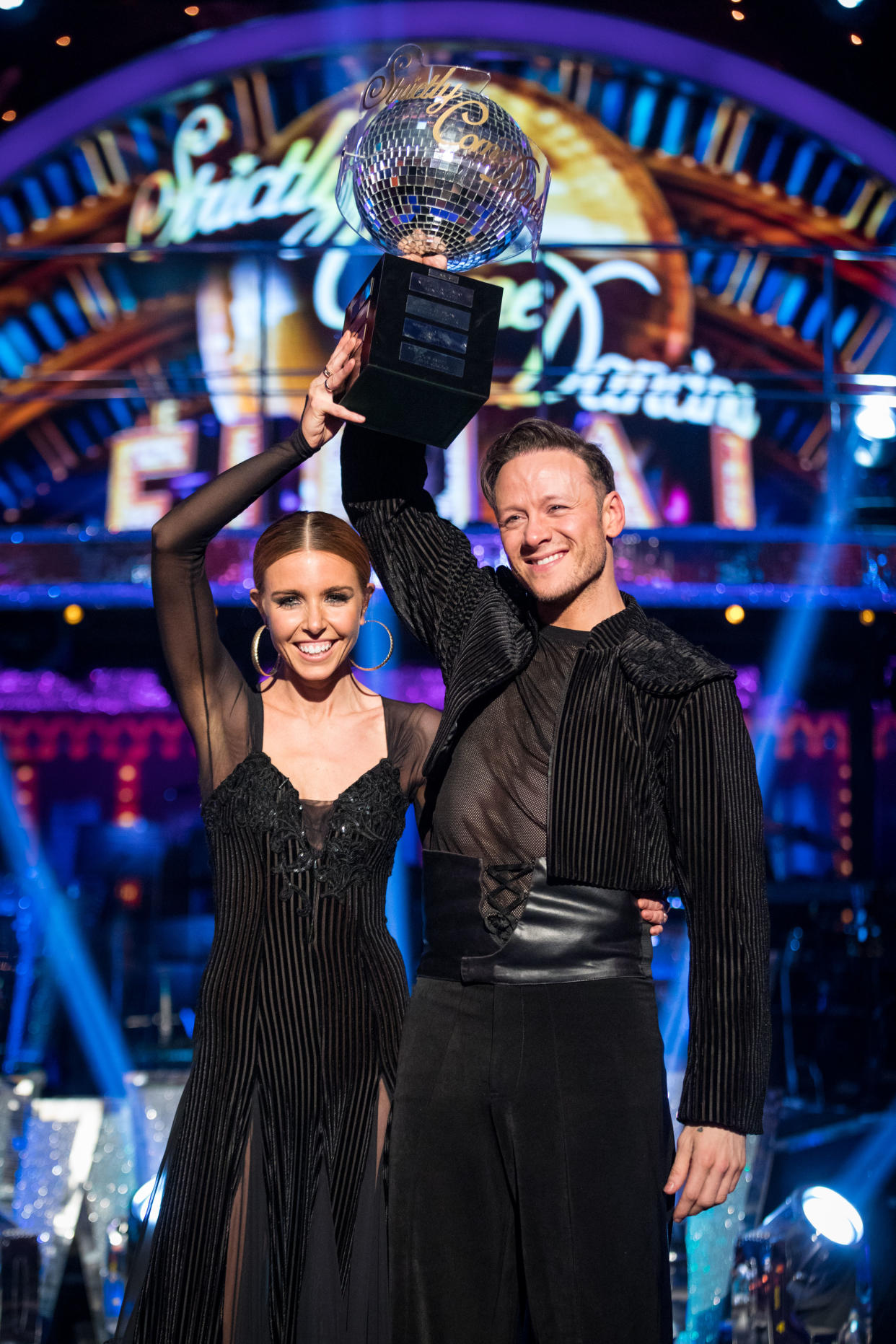 Strictly Come Dancing 2018 winners Kevin Clifton and Stacey Dooley (Credit: Guy Levy/BBC)