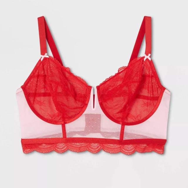 Victorias Secret Womens Size 36D Red Lace Push Up Bra VEUC