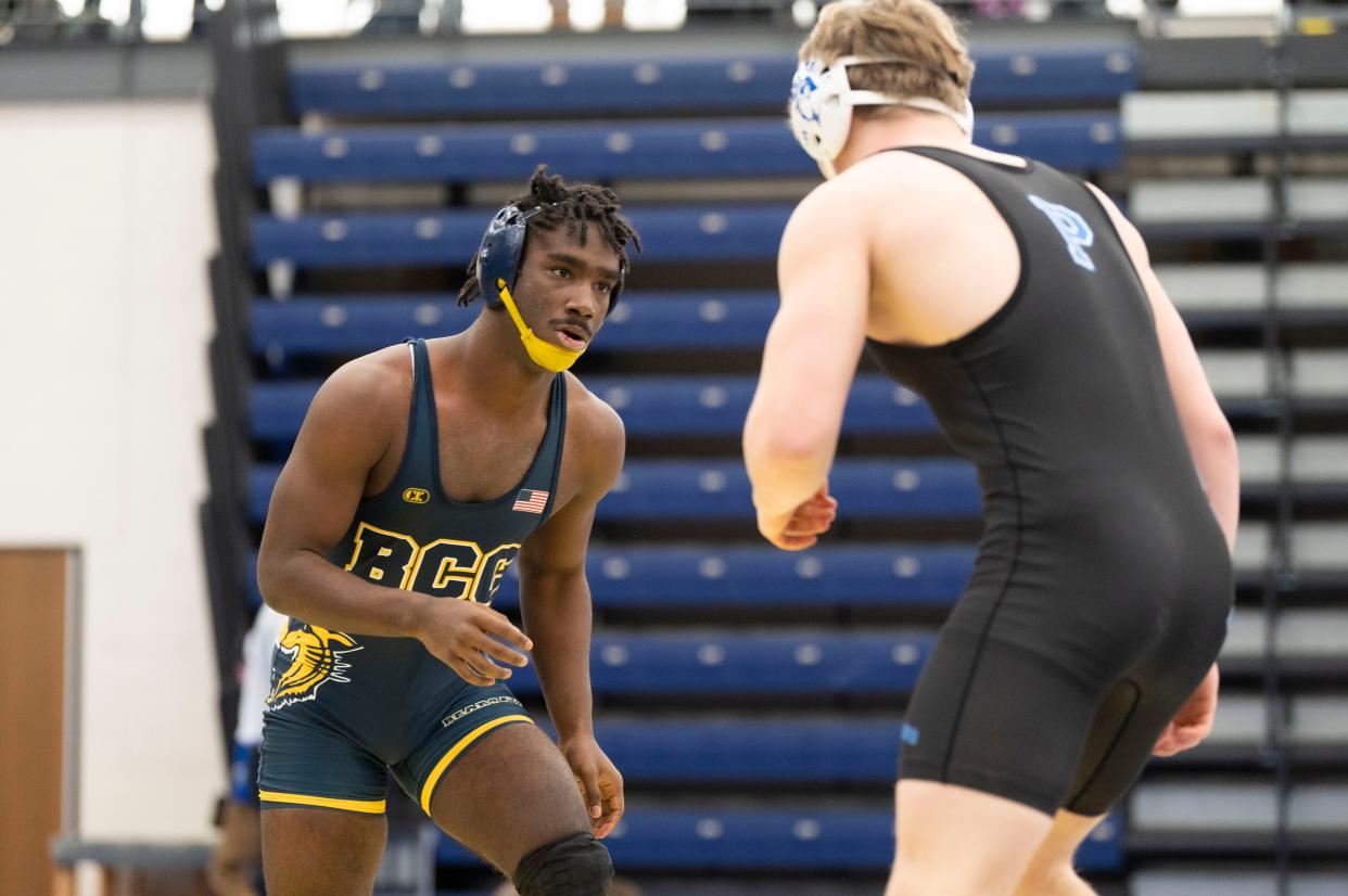 Battle Creek Central's Angelo Williams was among the city wrestlers who placed at league meets on Saturday.