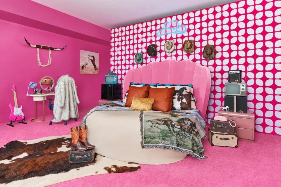Ken-ified Barbie DreamHouse bedroom / Credit: Mattel / Airbnb