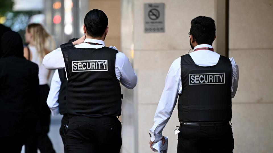 Security officers at Westfield Bondi Junction.