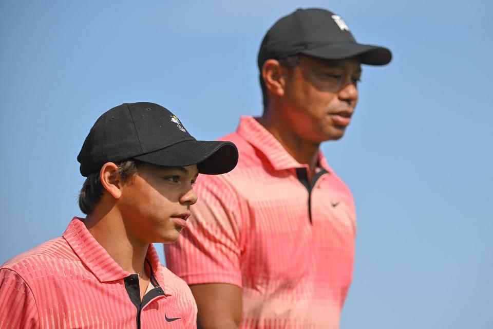 Ben Jared/PGA TOUR via Getty Images Tiger Woods and his son Charlie Woods at the PGA Tour PNC Championship