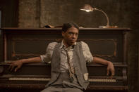 En esta imagen difundida por Netflix, Chadwick Boseman en una escena de "Ma Rainey's Black Bottom". (David Lee/Netflix vía AP)