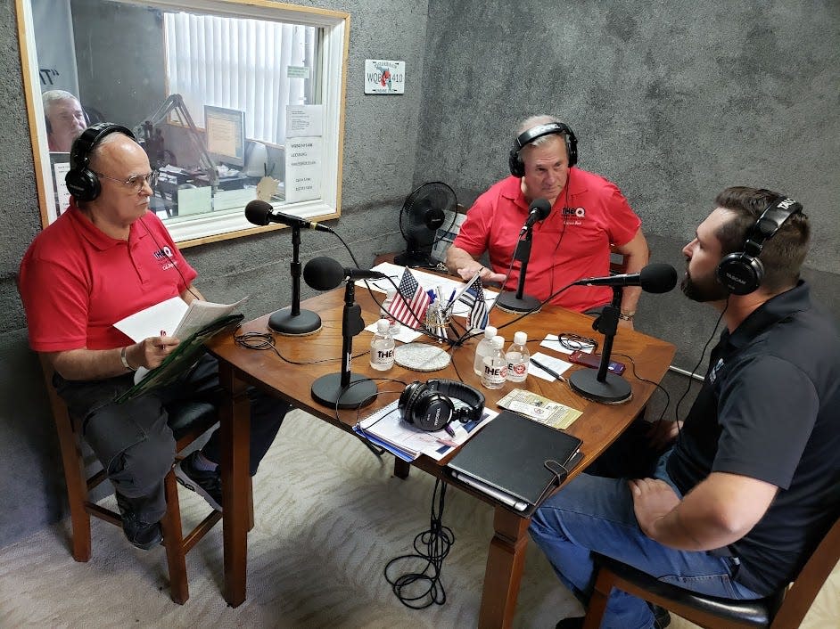 Jason White, far right, guested on WQBQ's Veteran Resource Radio last Friday with "Station Commander" James Floyd, "Airman Bob" Peters and Col. Ric Baysinger.