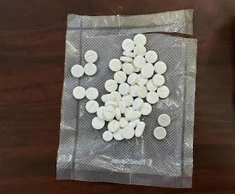 Pressed pills containing the opioid fentanyl were seized by Chester County, South Carolina deputies on Dec. 22, 2021.