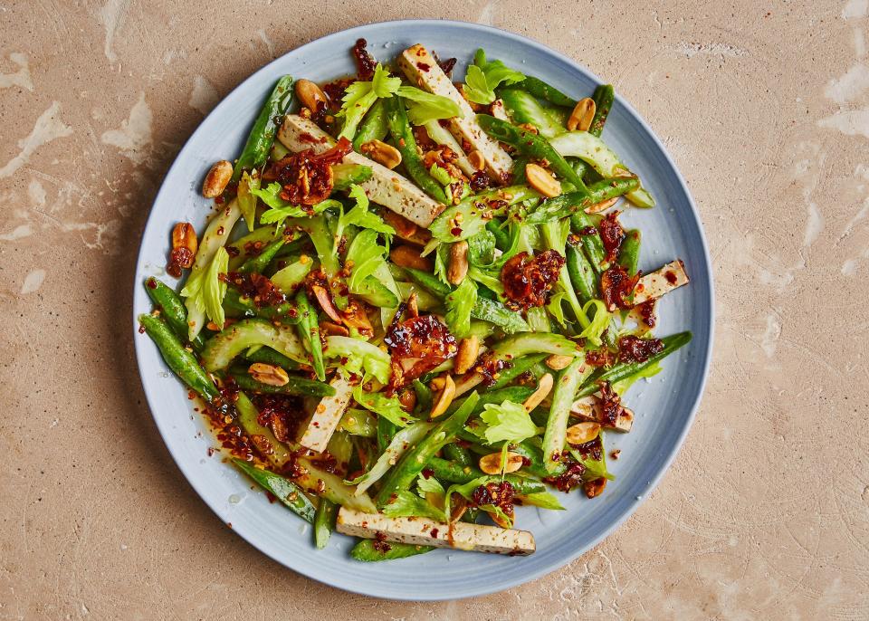 Celery, Green Bean, and Tofu Salad with Chile Crisp