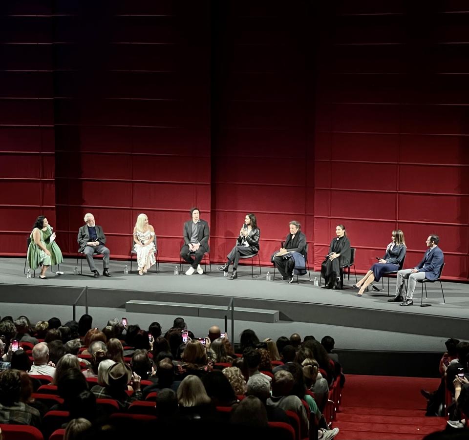 The cast during a panel discussion of the film