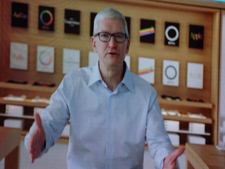 Apple CEO Tim Cook speaking remotely at the VivaTech 2021 conference in Paris on 16 June, 2021  (VivaTech)