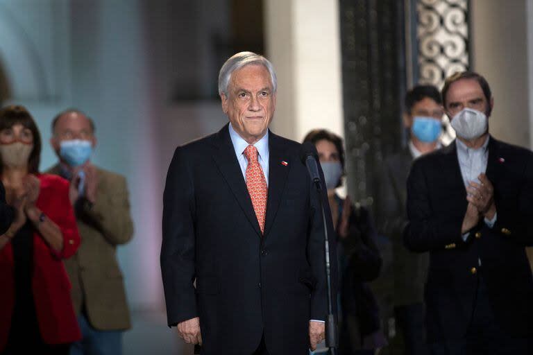 Sebastián Piñera, en La Moneda. ( CLAUDIO REYES / AFP)