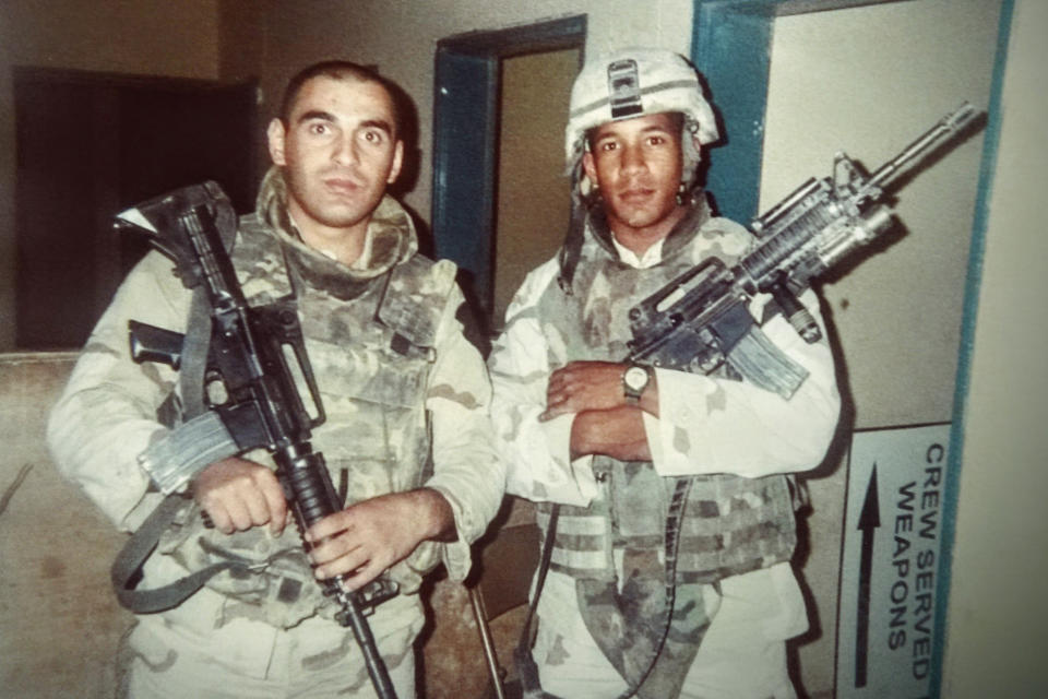 Image: David Carlson, right, during his first tour in Iraq 2005. (Courtesy David Carlson)