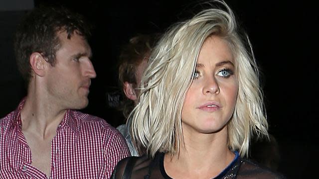 It happens to the best of them. Julianne Hough showed off her amazing body in a sheer, long-sleeved blue-and-white dress at the <em>Dancing With the Star</em>s Season 20 wrap party on Tuesday night, but suffered a major wardrobe malfunction as she was leaving Beso in Hollywood, Calif. The eye-catching dress noticeably shifted, causing a nip slip. The 26-year-old actress/dancing pro was hand-in-hand with her boyfriend, NHL player Brooks Laich, at the time. Splash News Splash News <strong>PHOTOS: Hollywood's Most Epic Wardrobe Malfunctions</strong> But between Brooks' disheveled looking shirt and her slightly askew dress, at least it appears the couple had an epic time at the party! Julianne's 31-year-old hockey-playing boyfriend gave his gal a sweet shout-out on Tuesday, Instagramming this sweet snap of the two at the <em> DWTS</em> finale. The attractive pair has been dating since February 2014. "So proud of my m'lady @juleshough for her dance tonight, and wrapping up another season of #DWTS!" Brooks wrote. <strong>NEWS: Julianne Hough Reveals Surprising Body Insecurities</strong> In December, the <em> Safe Haven</em> actress revealed how she keeps her amazing shape in a sexy cover photoshoot for <em>Shape</em> magazine. Watch below: