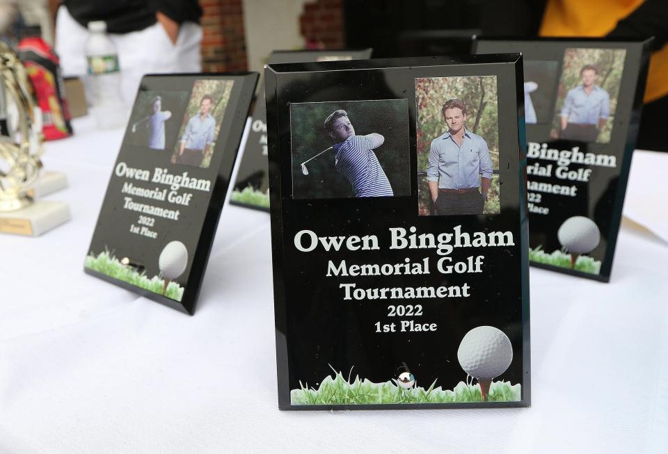 Scores of golfers came together to support the Team Owen Fund at Sandy Burr Country Club in Wayland on June 22. The fund was set up in memory of Owen Bingham, a senior at Dover-Sherborn High School, who died in a February car crash. He was a captain of the D-S golf team that won the Division 3 State Championship in the fall.