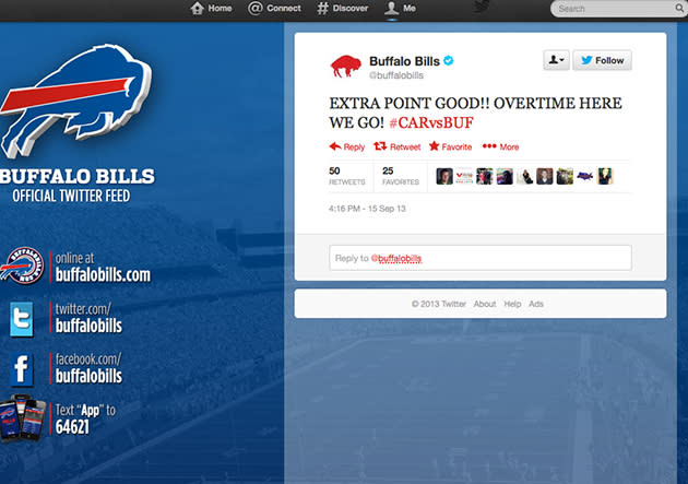 Buffalo's Twitter page doesn't realize Bills actually beat Carolina