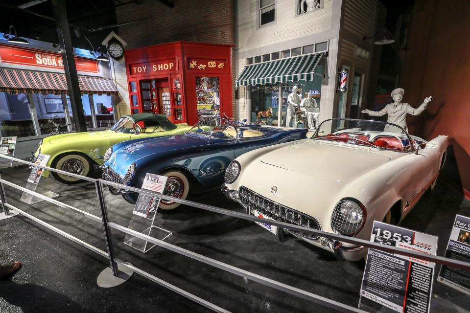 Early Corvettes on display in the National Corvette Museum in Bowling Green.August 14, 2018