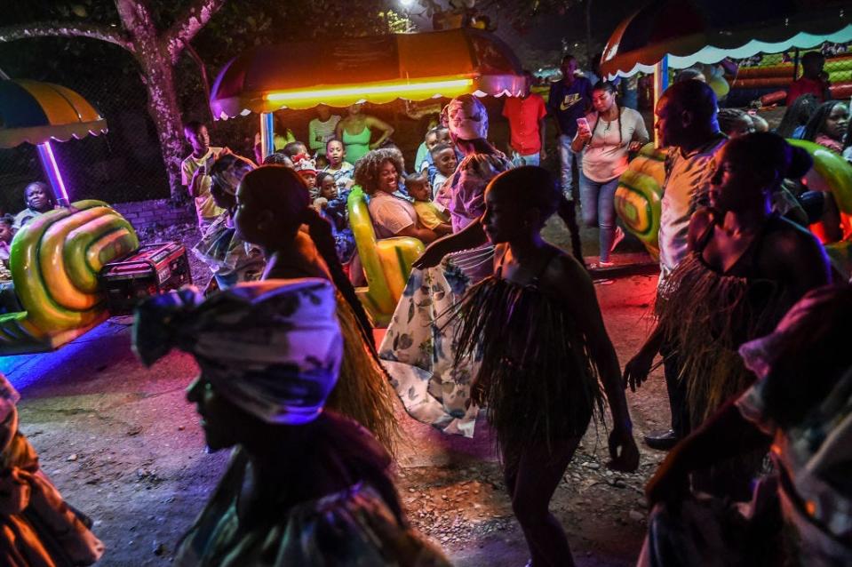 Afro-Colombians take part in the Adoraciones al Nino Dios procession in Quinamayo