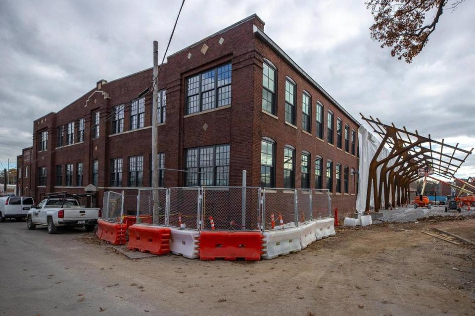 Construction is underway on the Reynolds Building on the University of Kentucky campus in Lexington, Ky., on Thursday, Nov. 16, 2023.