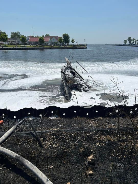 Two Rivers charter fishing boat fire