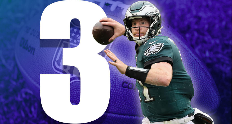 <p>For a first game back, that was just fine for Carson Wentz. He went 25-of-37 for 255 yards, one touchdown and one interception. He moved around well and the Eagles have to feel like it will only get better. (Carson Wentz) </p>