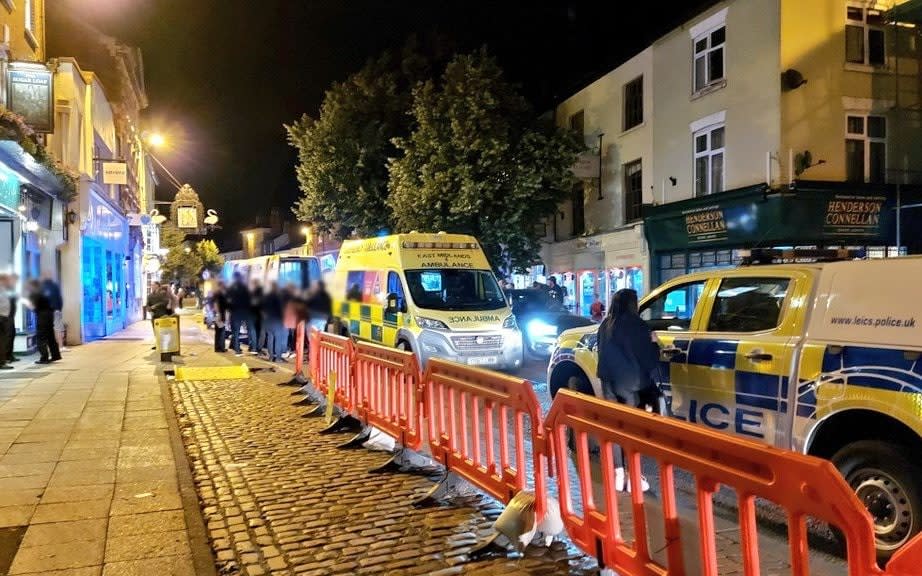 Leicestershire police issued a dispersal order in Market Harborough on Saturday night  - @leicspolice