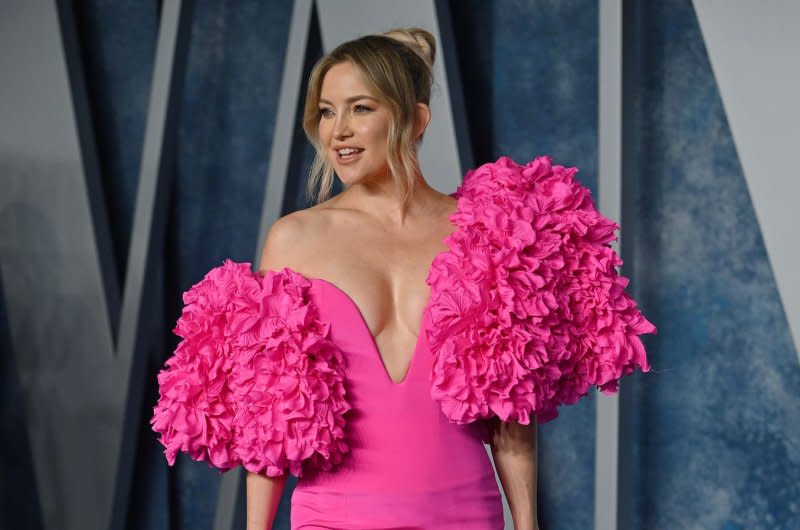 Kate Hudson released a single and music video for "Live Forever" featuring home movie footage of her son Ryder. File Photo by Chris Chew/UPI