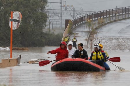 Aftermath of Typhoon Hagibis in Nagano Prefecture