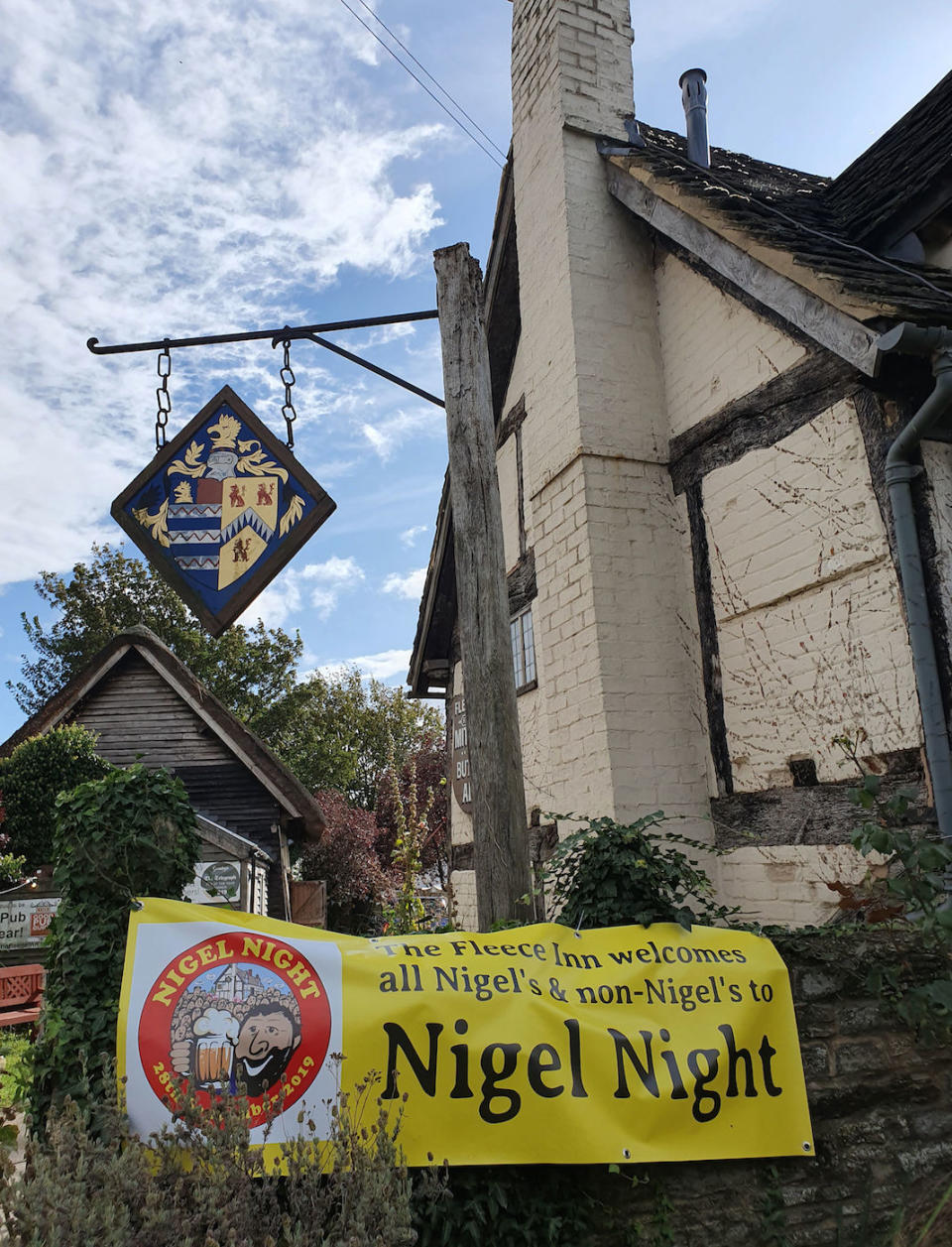 The Fleece Inn in Worcestershire hosted the Nigel-themed event (Picture: PA)