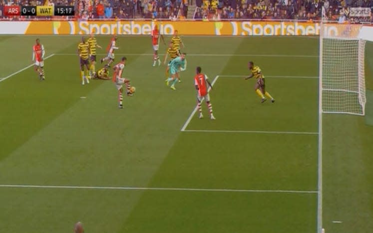 That Saka offside: if Aubameyang had slotted it away (as he should have), then Saka's clear offside would have been irrelevant - Sky Sports