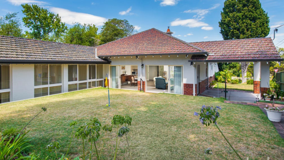 The backyard of the home at 5 View Street, Canterbury, Victoria.