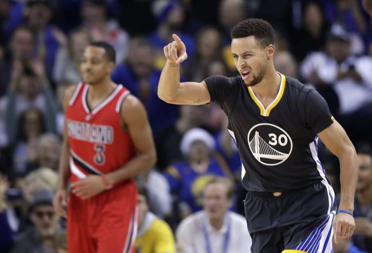 Curry can earn a contract valued at $209 million over five years. (AP) 