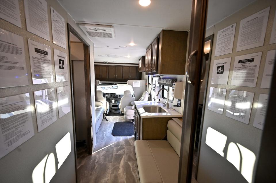 The interior of the Road to Recovery van.