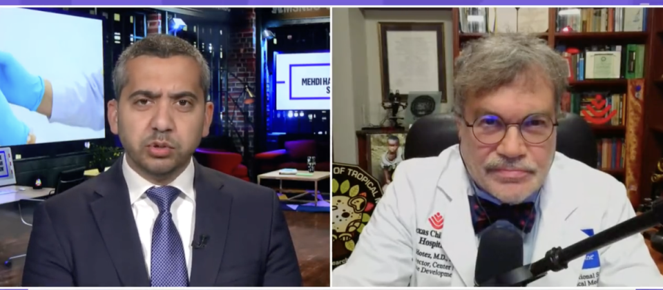 Vaccine scientist Peter Hotez spoke to MSNBC host Mehdi Hasan about why he won’t debate RFK Jr (MSNBC)