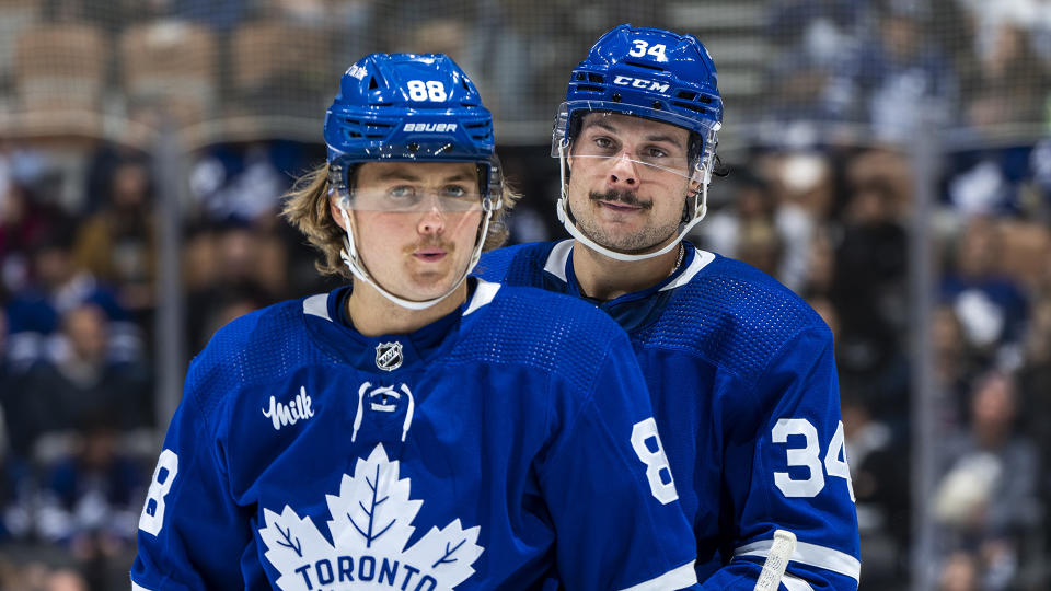 You won't catch Auston Matthews (34) taking the subway to Leafs games like his teammate William Nylander. (Photo by Kevin Sousa/NHLI via Getty Images)