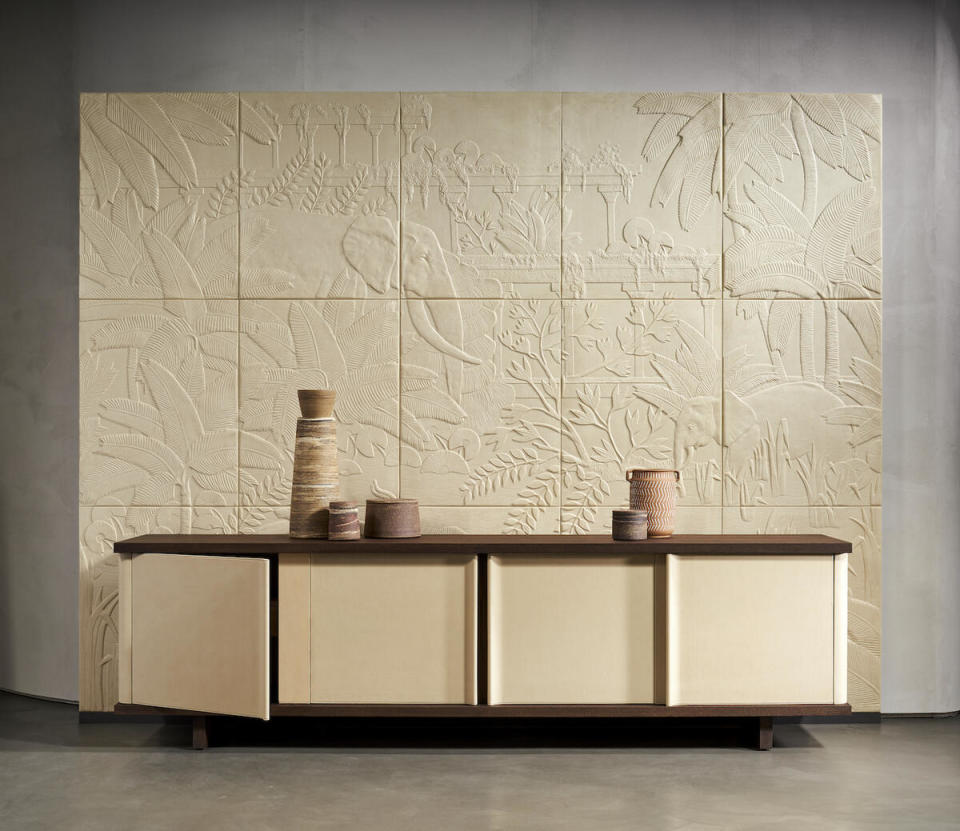 Between Rivers wallcovering in Rattan by Arte