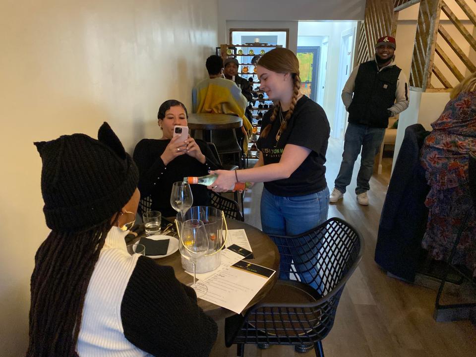 Staff pour wine for patrons at Talisa's on Main wine bar in downtown Taunton in this Jan. 2024 file photo.