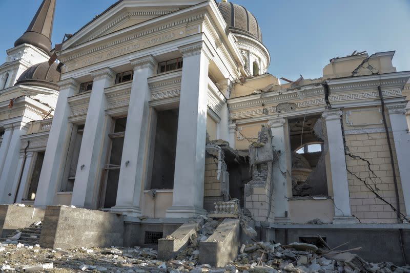 FILE PHOTO: Aftermath of a Russian missile attack in Odesa