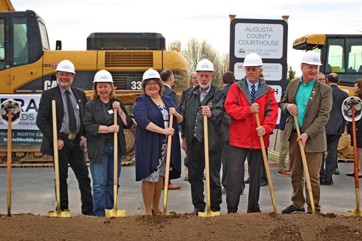 The Augusta County Board of Supervisors at the groundbreaking.