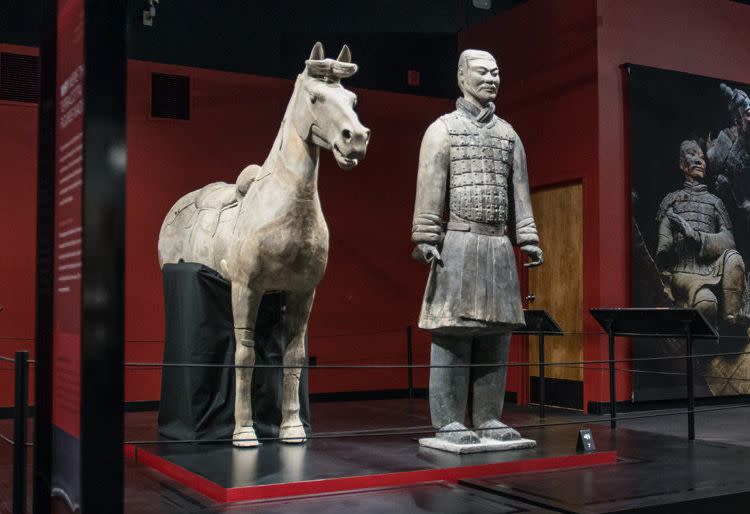 A terra-cotta horse and warrior from the Franklin Institute's exhibit. (Photo: The Franklin Institute)