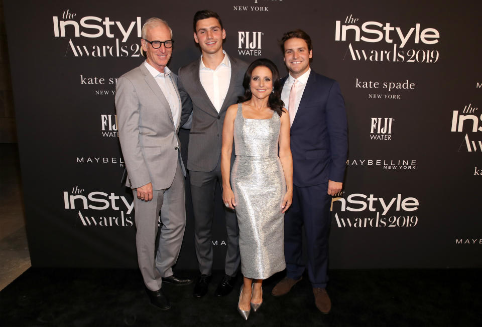 Brad Hall, Charlie Hall, Julia Louis-Dreyfus, and Henry Hall attend the Fifth Annual InStyle Awards at The Getty Center on Oct. 21, 2019, in Los Angeles. (Photo: Randy Shropshire via Getty Images)