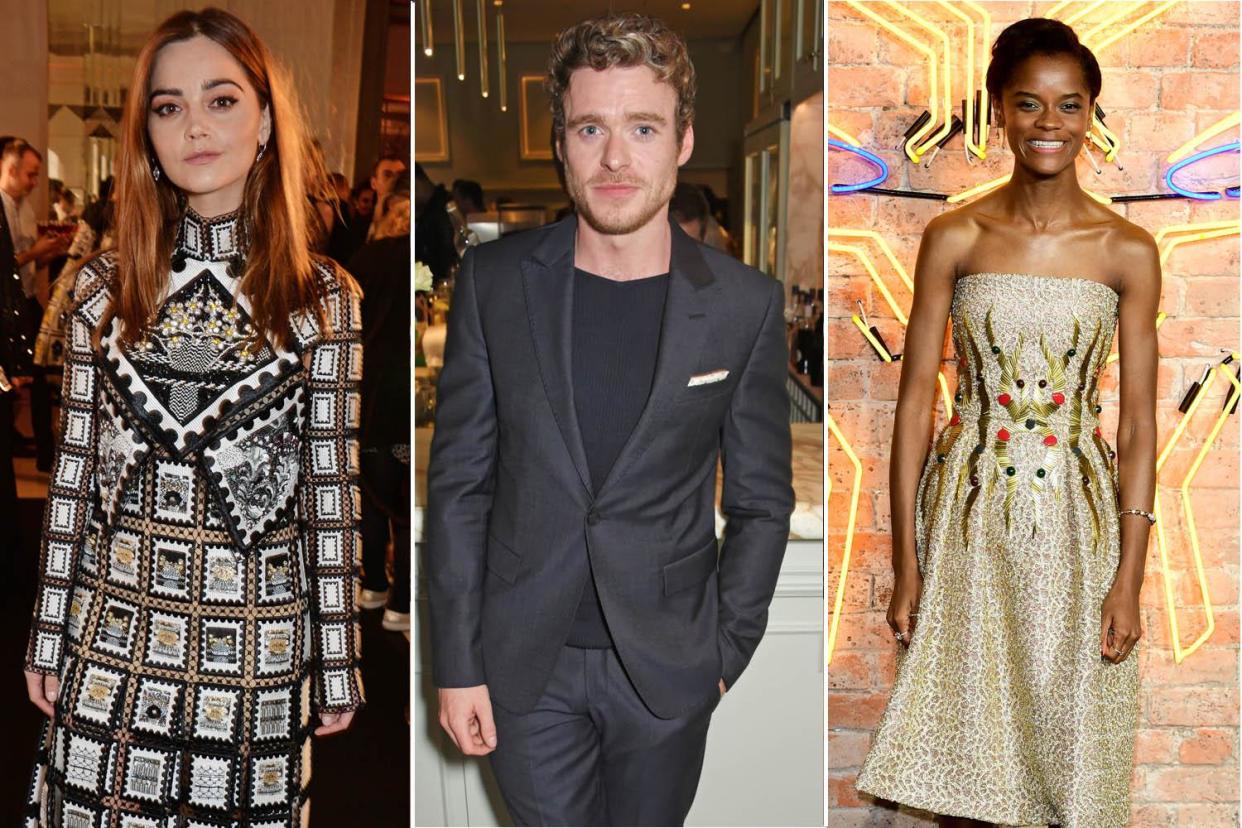 Host of stars: Jenna Coleman, Richard Madden and Letitia Wright will hand out prizes: Dave Benett (left and centre) / PA (right)