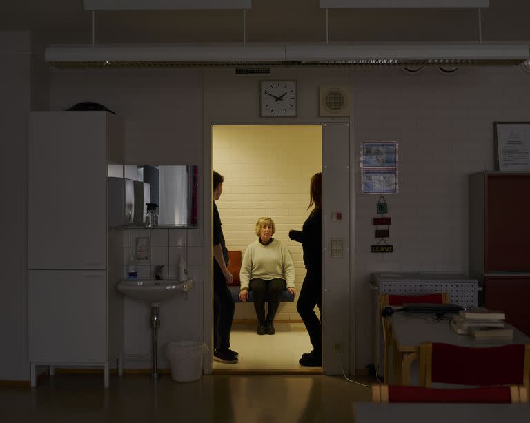 Nina Hansen, profesora de inglés, en su escuela en Kokkola, el 22 de febrero de 2023. 