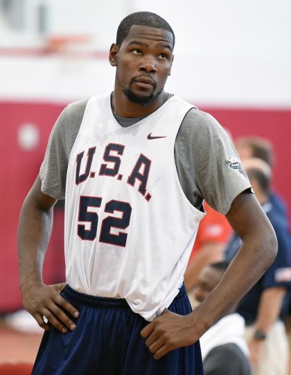 LAS VEGAS, NV - JULY 30: Kevin Durant #52 of the 2014 USA Basketball Men&#39;s National Team stands on the court during a practice session at the Mendenhall Center on July 30, 2014 in Las Vegas, Nevada. (Photo by Ethan Miller/Getty Images)