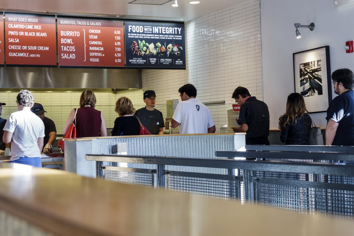 The queue inside Chipotle in Miami. (Photo by: Jeffrey Greenberg/Universal Images Group via Getty Images)
