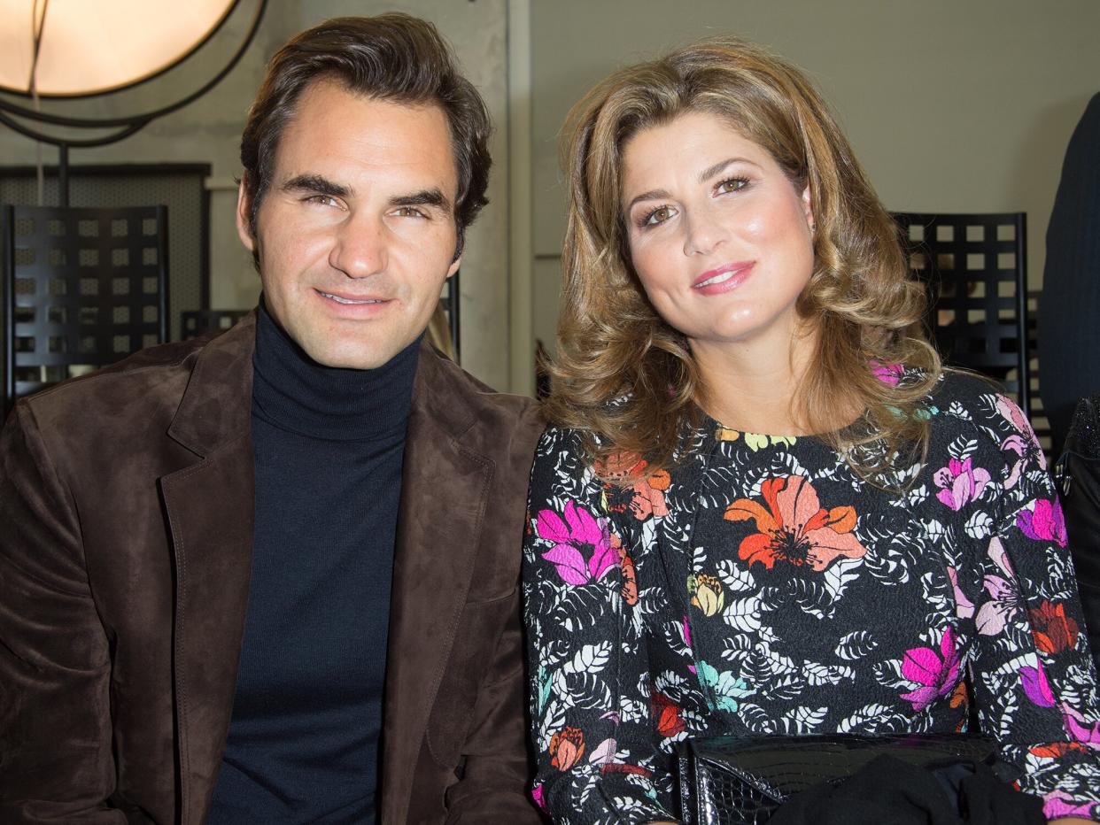 Roger Federer and his wife Mirka (Miroslava Vavrinec Federer) attend the Louis Vuitton show as part of the Paris Fashion Week Womenswear Spring/Summer 2017on October 5, 2016 in Paris, France