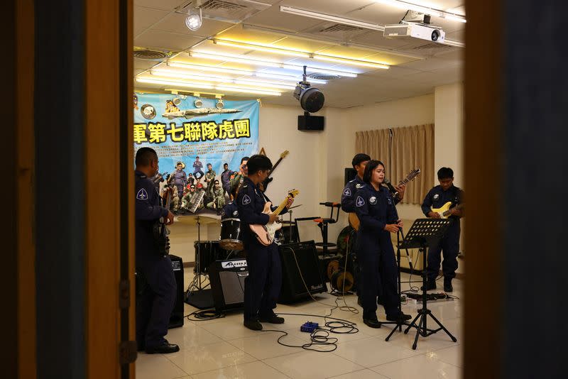 Taiwan's Air Force "Tiger Band" practice at Chihhang Air Base in Taitung