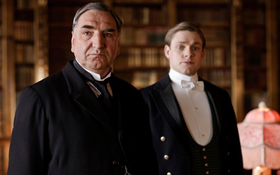 The tail-coated Mr Carson in Downton Abbey, played by Jim Carter, is the archetype British butler