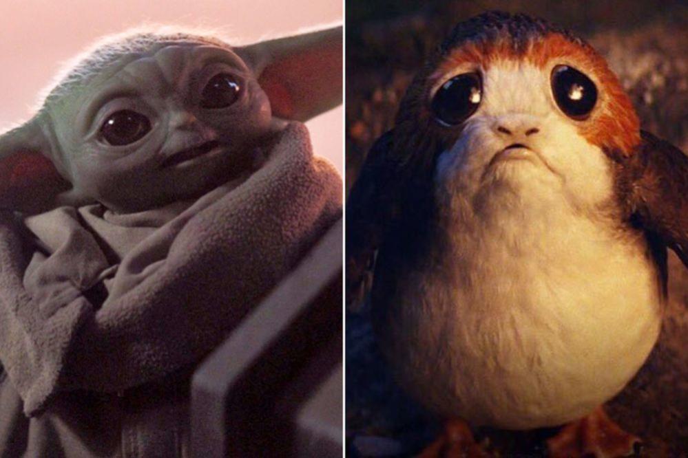 Baby Yoda and Porg