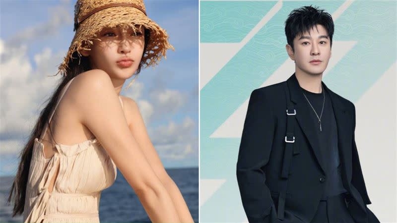 黃曉明、Angelababy離婚2年罕見同框。（組合圖／翻攝自微博）