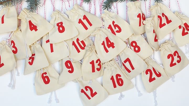 diy advent calendars muslin bags